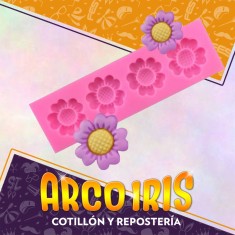 Silicona Molde Flor X 4 - 9 X 3 Cm 5 Petalos