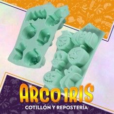 Silicona Moldes Halloween X 6 Plancha Fantasma/bruja/vampiro/calavera/calabaza Dsaza