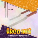 Espatula Acero Curva De 20 Cm - Mango Madera