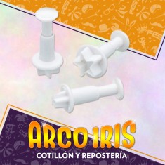 Cortante Plastico Mini X 3 - Con Expulsor Estrella