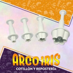 Cortante Plastico Mini X 4 - Con Expulsor Flor