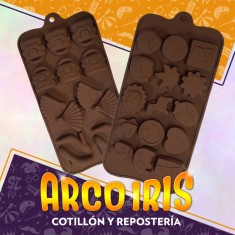 Silicona Molde Bombones Surtido - Valentin Marron Animales Frutas Corazon Gemas Diamantes Paragua Corona Regalo Caracol Abani