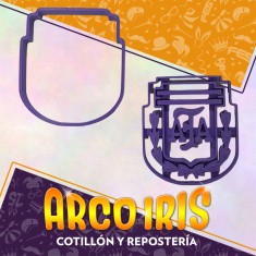 Cortante Cookies Escudo Logo Afa - 7 Cm - Plastico Violeta Mundial