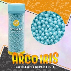 Perlas De Azucar 4 Mm Celeste X 141 Gr - Sprinkles Pascuas Confites Wilton