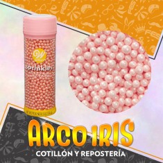 Perlas De Azucar 4 Mm Rosa X 141 Gr - Sprinkles Pascuas Confites Wilton