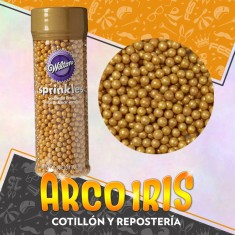 Perlas De Azucar 4 Mm Doradas X 141 Gr - Sprinkles Pascua Confites Wilton