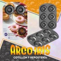 Molde Para Donas X 6 Cavidades - Molde De Teflon Rosquillas Wilton