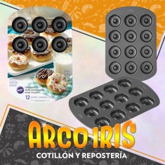 Molde Para Mini Donas X 12 Cavidades - Molde De Teflon Rosquillas Wilton