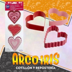 Juego De Cortantes Para Galletas - Promo Liquidacion 3 Cortantes Corazones Wilton