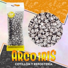 Sprinkles Estrellas Plateadas X 32 Gr - Pascuas Silver Stars Confite Formas Wilton