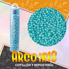 Sprinkles Perla 6 Mm Azul/celeste X 51 Gr - Pascuas Jumbo Nonpareils Wilton