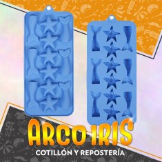 Silicona Molde Para Bombones Con 12 Cavidades - Cola De Sirena/estrella Wilton