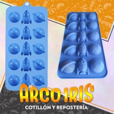 Silicona Molde Para Bombones Con 15 Cavidades - Espacial-mundo/cohete/planeta - Wilton
