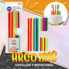 Velas De Cumpleanos 2 Tamanos X 20 - Promo Wilton