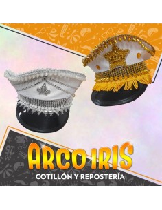 Gorro Capitan Marinero Con Strass Xu - Especial Strass Dorado/plateado
