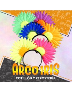 Vincha Plastica Flor Doble X 6 - Primavera Gape