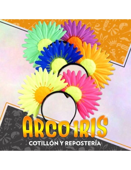 Vincha Plastica Flor Doble X 6 - Primavera Gape