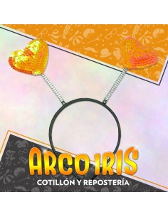 Vincha Resorte Lentejuela Corazon X 6 - Valentin Gape