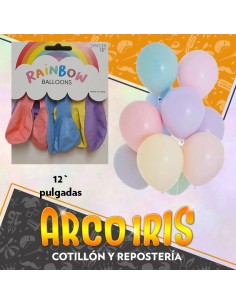 Globo Pastel 12 X 10 Surtido - Rainbow