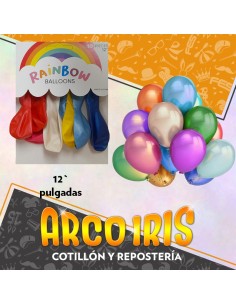 Globo Perlado 12 X 10 Surtido - Rainbow