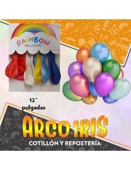 Globo Perlado 12 X 10 Surtido - Rainbow