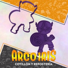 Cortante Cookies Capitan America Completo - Plastico Violeta