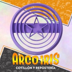 Cortante Cookies Escudo Capitan America - Plastico Violeta