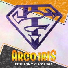 Cortante Cookies Logo Superman Plastico Violeta