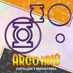 Cortante Cookies Logo Linterna Verde- Plastico Violeta