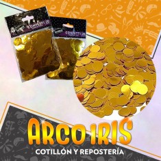 Confeti Circulos Dorado Metal X 20 Gr Dilax
