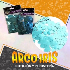 Confeti Circulos Celeste Metal X 20 Gr Dilax