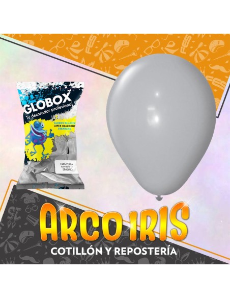 Globo Estandar 12 X 50 - Gris Perla Navidad Globox