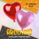 Mylar 36 Corazon Calado 91 Cm Xu - Rojo/rosa Valentin Ovni Ballons Dilax Globo Metalizado Papel