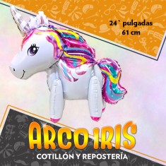 Mylar 24 Unicornio Blanco Metal Xu - 61 Cm Globo Metalizado Papel Ovni Ballons Dilax