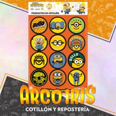 Minions Stickers 2 X 12 U - 24 Stickers Decorativos