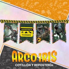 Jurassic Banderin Feliz Cumpleanos Xu - Articulado World