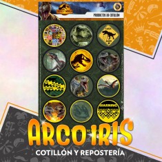 Jurassic Stickers 2 X 12 - 24 Stickers Decorativos World