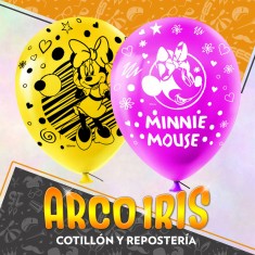 Minnie Globos Premium X 6 Latex 12 Impresion Total