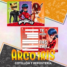 Miraculous Invitacion X 10