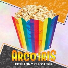 Multicolor Caja Multiuso X 6 - Pop Corn Pochoclera Rainbow