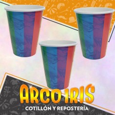 Multicolor Vasos X 8 - Polipapel Rainbow