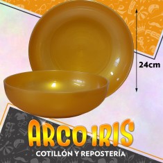 Ensaladera Premium Perlada Dorada 24 Cm - Plastico Duro