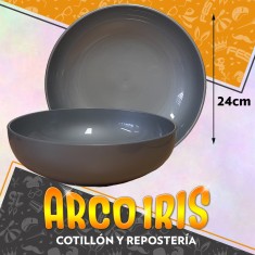 Ensaladera Premium Perlada Plateada 24 Cm - Plastico Duro