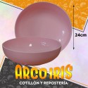Ensaladera Premium Rosa Pastel 24 Cm - Plastico Duro