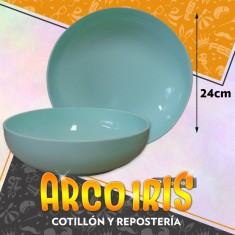 Ensaladera Premium Verde Pastel 24 Cm - Plastico Duro