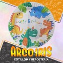 Dino Plato 17 Polipapel X 6 - Dinosaurios Party Store