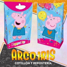 Peppa Pig Bolsa Caramelera Con Cierre X 8 - De Papel Con Glitter Y Cierre
