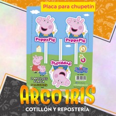Peppa Pig Placas Chupetin X 2 Moldes - Blister Pascua