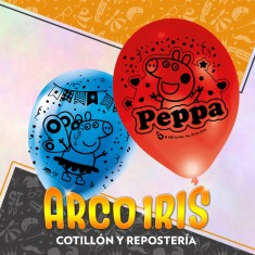 Peppa Pig Globos Premium X 6 Latex 12 Impresion Total