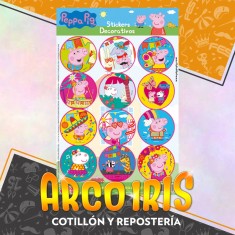 Peppa Pig Stickers 2 X 12 U 24 Stickers Decorativos